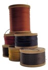 Vtg 6 Wood Spools Thread Belding Corticelli Button Hole Twist Pure Silk D Nylon