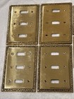 Vintage Gatco Solid Brass Ornate Switch Plate Covers Set Of 8  Nice Condition 