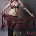 Women Belly Dance Costume Vintage Tribal Beads Coins Fringe Hip Scarf Belt Wrap
