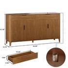 Fluted Sideboard  62  Large Storage Cabinet With Drawers For Kitchen living Room