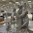 Pottery Barn Fantastical Forest Ice Bucket   Tongs 4 Pc Set   Bear Pine Woods