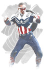 Captain America Watercolor Painting Art Print poster Falcon Free S h 