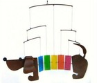 Cut Glass Rainbow Dachshund Mobile Chime Weiner Dog Geblueg478 Blue Handworks