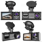 Dash Cam Car Hd 1080p Front rear inside Dual Lens Video Recorder Camera G-sensor
