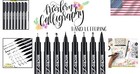 Complete Black Ink Calligraphy Brush Pen Set - 8 Sizes For Creative Expression