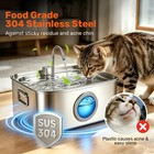 12l   3 2gal Pet Water Fountain 304 Stainless Steel Automatic Dog Cat Dispenser