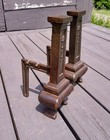 Antique Small Cast Iron Fireplace Andirons 1900s