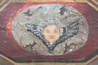 Antique Church Altar Panel Architectural Fragment Polychrome Cherub France 1800s