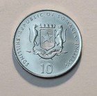 2000 Bu Somalia 10 Shillings Asian Astrology Commemorative Animal Coin-rooster