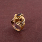 Natural Garnet Poison Ring   Gold Garnet Hidden Box Ring