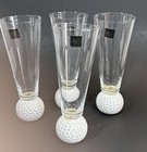 Set Of 4 New Pilsner Golf Ball Beer Glasses Circleware Hole In One Glassware