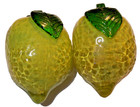 2 Vtg  Glass Lemon  Murano Style  Hand Blown Fruit Decoration Paperweight Yellow