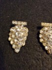 Art Deco Pot Metal Rhinestones Clear Dress Clips Set