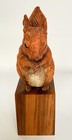 Karen Fawcett Studio Pottery Red Squirrel On A Plinth 15cm Tall 