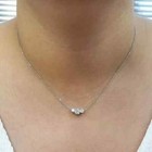 3ct Round Cut White Vvs1 Diamond 3 Stone Pendant Necklace 14k White Gold Finish