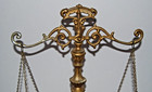 Vintage 19 x12    Brass  Balance Scales Of Justice Mcm Decorative Scale W  Fruit