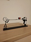 Romantic Couple Stick Figure Figurine Sculpture Love Heart Home Decor Gift