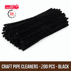 Black Pipe Cleaners With Wiggle Eyes  300 Pack  Chenille Stems For 2  Black
