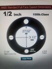  10 Pack  1 2 Inch Pipe Size Neoprene Flange Gaskets  Full Face 1 8 Thick 150 