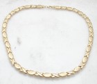 17  Diamond Cut Hugs   Kisses Chain Necklace 10k Yellow Gold Plated Silver