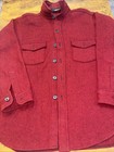 Vintage Medium Woolrich Red Herringbone Wool Shirt  Jacket Missing Size Tag