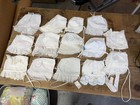 Lot Of 14 Vintage Baby toddler Lace Bonnets For Large Dolls White Trim Floral