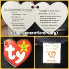      Waddle      1995 Ty Beanie Babies Black   White Penguin Bird Baby  mwmt 