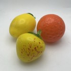 Vtg Hand Blown Glass Lemon   Orange Fruit Yellow Art Murano Style Set Of 3