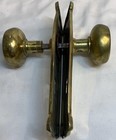 Lot Of Four Vintage Brass Door Knobs And Two Brass Backplates With Spindles