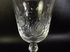 Lot Of 3 Cut Crystal Goblet Gray Cut Rose Water Or Wine Glasses Goblets