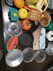 Vintage Plastic Metal Children s Play Kitchen Food Lot