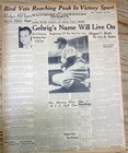 1941 Hdline Display Newspaper Death Of Lou Gehrig Ny Yankee Star Baseball Player
