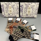 Dior New Letter Socks Are Pure Cotton Mid Tube Socks  With 5 Pairs Per Box
