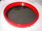 Interdesign Vintage Red Plastic Round Mirror Space Retro Mod Modern Mid Century