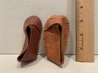 Pair Of Baby Or Doll Brown Leather Moccasins 3 3 4 