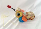     Vintage Fisher-price Buzzy Bee  444      1950s Wooden Pull Toy     Works      
