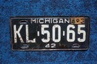 1942 1943 Michigan License Plate