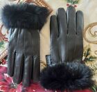 Alpine Swiss Womens Dressy Gloves Genuine Leather Thermal Lined Faux Fur Cuffs