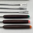 Vintage Oster Fondue Forks Stainless Steel Metal Handles Made In Japan Set Of 6