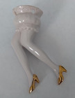 Vintage Porcelain Rare Half Doll Woman s Legs  Pin Cushion Topper Made Germany