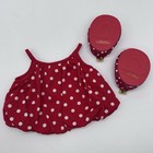 Build A Bear Red White Polka Dot Bubble Dress Top Shoes Teddy Clothes - Read
