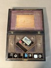 Rare Beautiful Locking Antique Sewing Box With Various Sewing Notions And Key