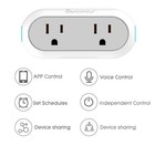 4sockets 2pack Smart Wi-fi Plugs Dual Separate Outlets Work Alexa Google Ifttt 
