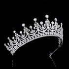 Luxury All Cz Cubic Zirconia Classical Elisabeth Queen Tiara Crown For Women