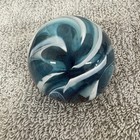 Unsigned White   Blue Swirl 2   Contemporary Art Glass Marble