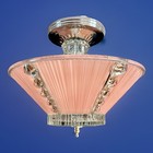 Antique vintage 1930s-1940s Art Deco Nouveau Pink Bubble Glass Light Fixture