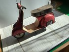 Vintage Decorative Vespa Style Scooter Model Collectable Red And Cream -
