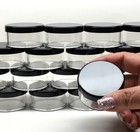 50x 30ml Empty Cosmetic Jars Clear Plastic Containers W  Black Lids Bulk 3063-50