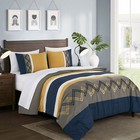 Chezmoi Collection 7-piece Bed In A Bag Zigzag Embroidery Striped Comforter Set
