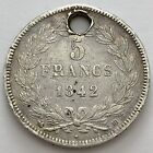 France 1844 5 Francs Silver Crown Size Coin  Holed